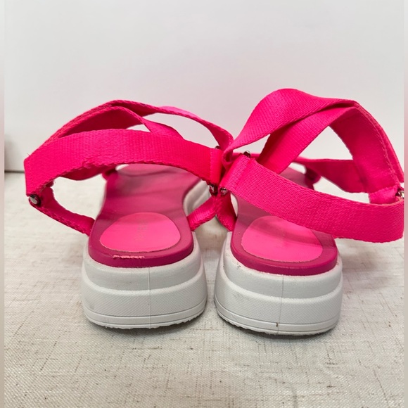 Women’s Hot Pink Strappy Wedge Sandals – Size 10 | Velcro Closure - Picture 3 of 9